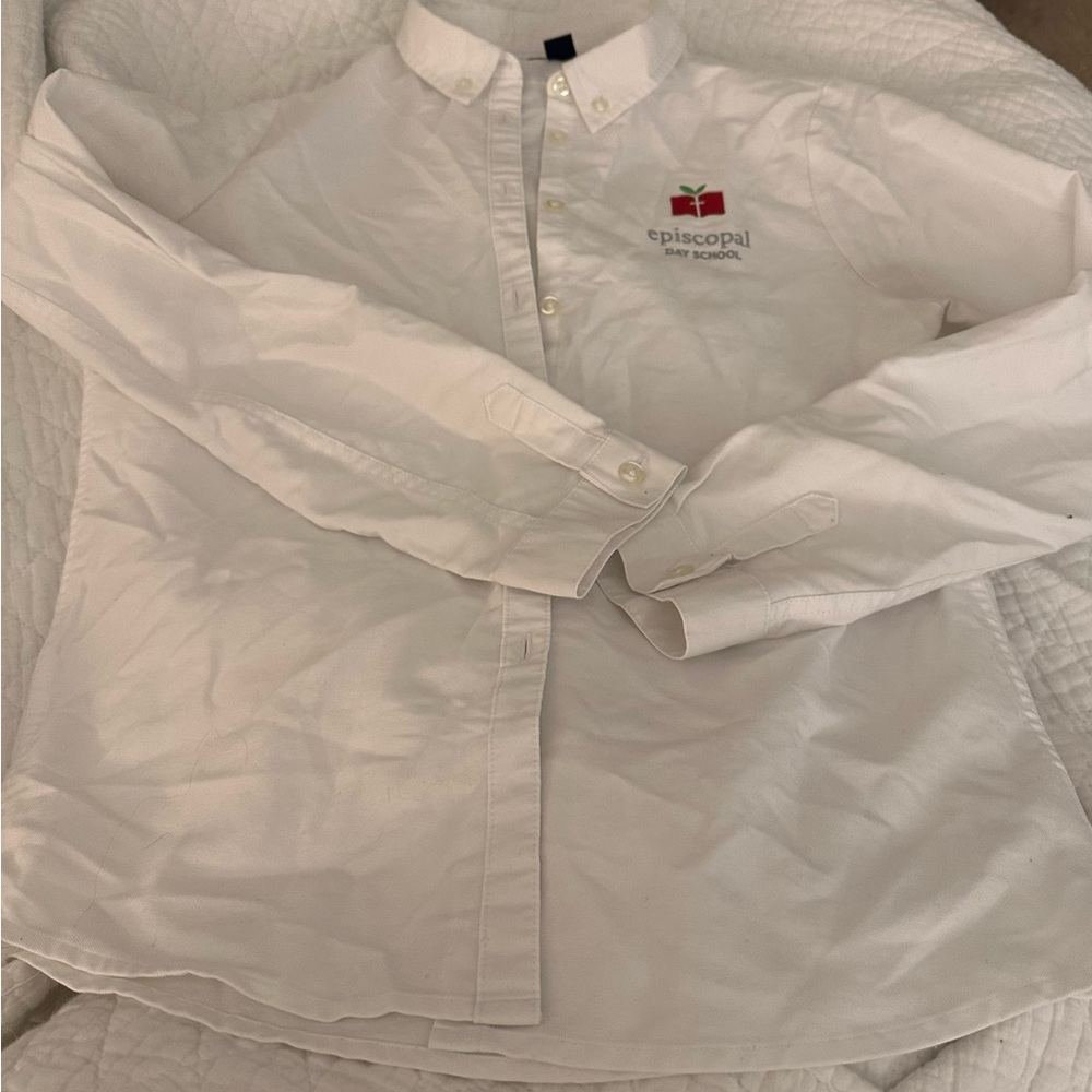 Lands end size 16 girls uniform shirt  in white
